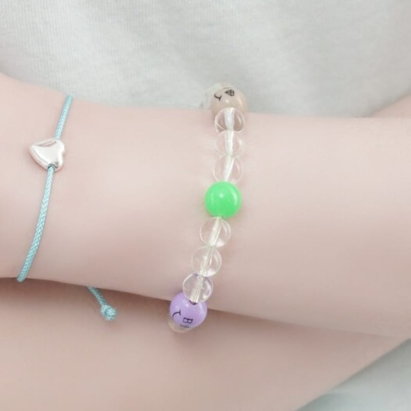 BONBEAU Bold Clear Ball Smile Bracelet Bold Clear Ball Color Smile Ball Banding Bracelet
