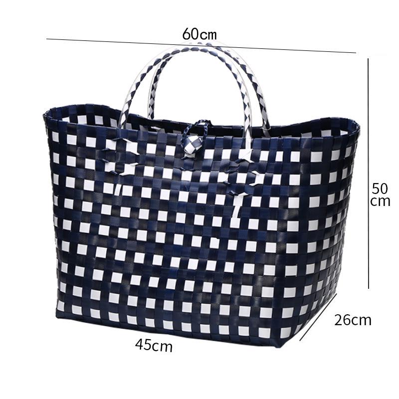 Vietnamese Large Imitation Rattan Handled Storage and Grocery Basket