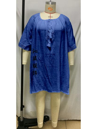 

Европейское и американское платье А-силуэта с V-образным вырезом больших размеров, кружевное, накидка, с вырезами, белое 3XL синий