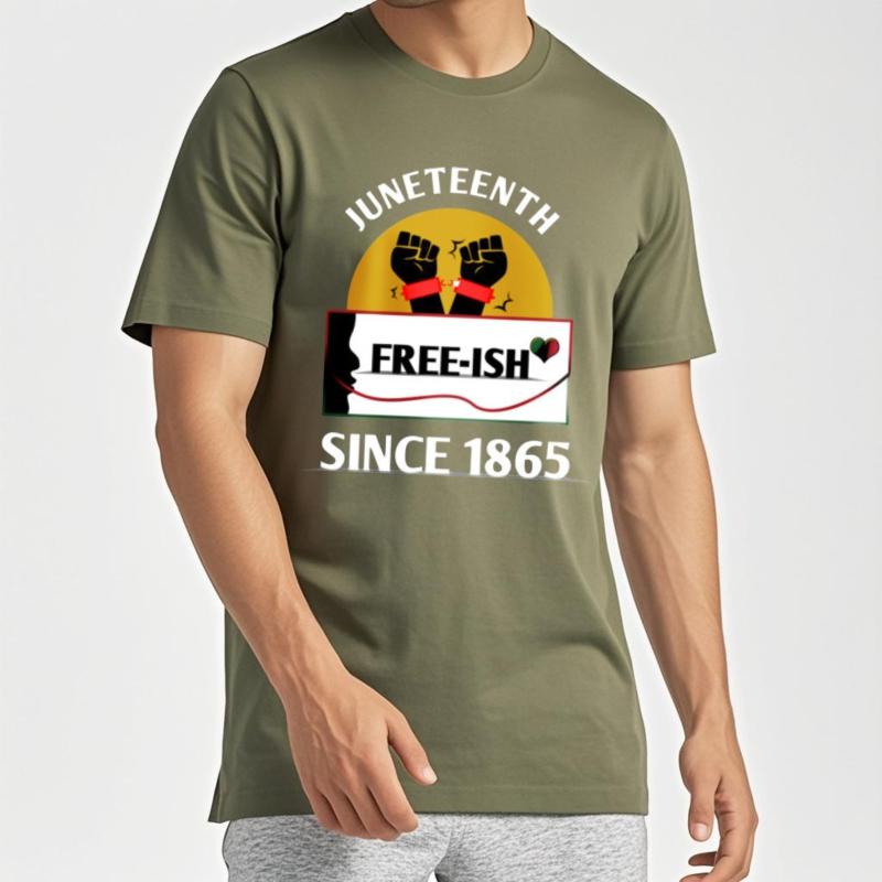 Solid Color For Unisex Summer Tshirt Fashion Juneteenth Freeish Since 1865 Classic Unisex Tee Shirt Lightweight Tee Unisex T Shirt
