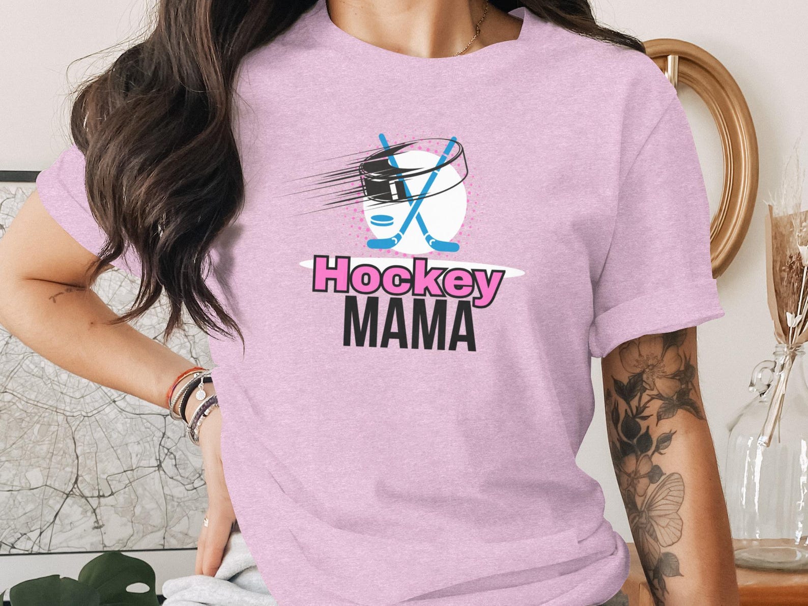 Hockey Mama T-Shirt, Ice Hockey Mom Game Day Apparel, Sports Fan Tee 3XL