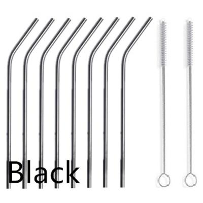 Metal Straw Reusable Drinking Straws Stainless Steel Bag Straw 8pcs Straws + 2pcs Brushs + 1pcs Bag Barware
