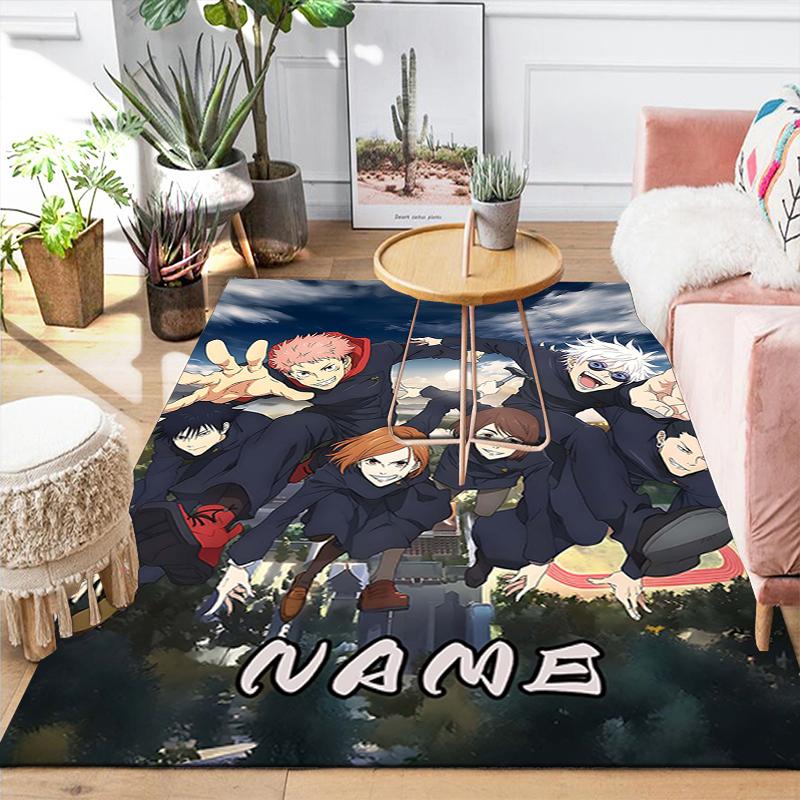 Custom 1Pc Jujutsu Kaisen Group Adventure Rug Office Carpet Indoor Outdoor Entrance Doormat Nonslip Soft And Comfortable Living Room D2915153