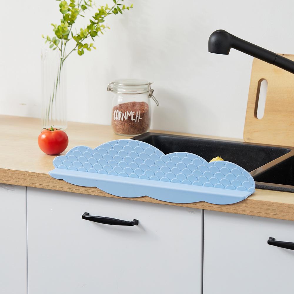 Korean Silicone Sink Splash Guard - Anti-Splash Strip with Suction Cup for Kitchen Countertops