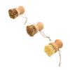 3Pcs Palm Pot Brush Round   Dish Natural Scrub Brushes Set Scrubber Cleaning Kit for Pans Vegetables