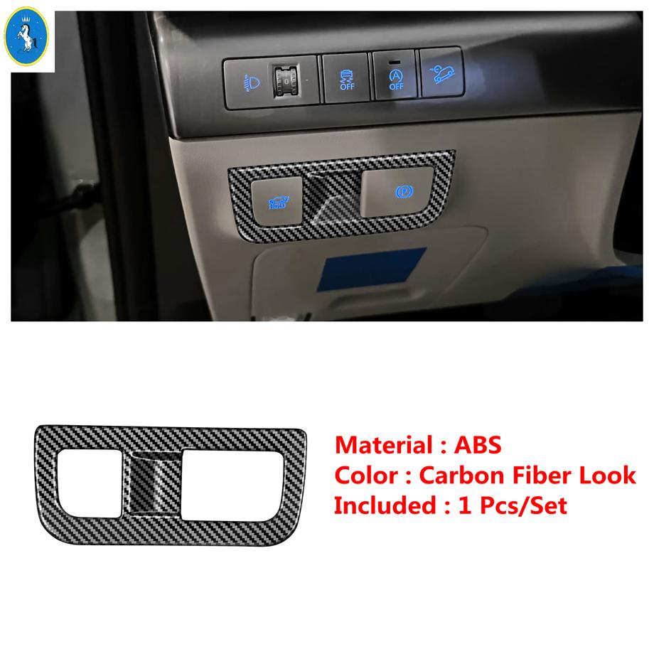 Control Panel / Window Lift Button / trument Panel Head Lights Button Cover Trim For Hyundai KONA 2025 2026 Accessories Head Lights Button