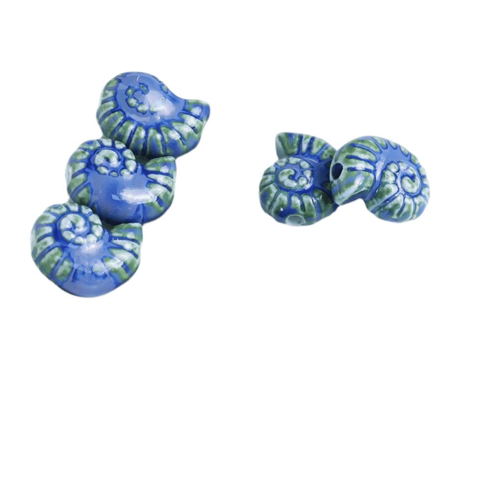 

Loose Retro Snail Ceramic Beads Glazed Multicolor Conch Spacer Porcelain Beads Embossed Small Size DIY Jewelry Making Necklace светло-синий