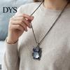 Langlebige glänzende Legierungskette mit Faux-Kristall-Eulenanhänger Halskette für Damen, Lange blaue Pullover-Kette mit Strassstein-Accessoire, Modeschmuck für den täglichen Gebrauch