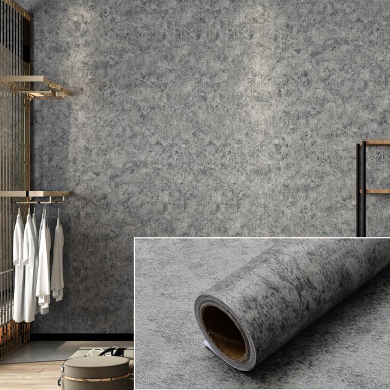 1PC Waterproof Removable Wallpaper Self-Adhesive Wallpaper Cement Gray Self-Adhesive Contact Paper