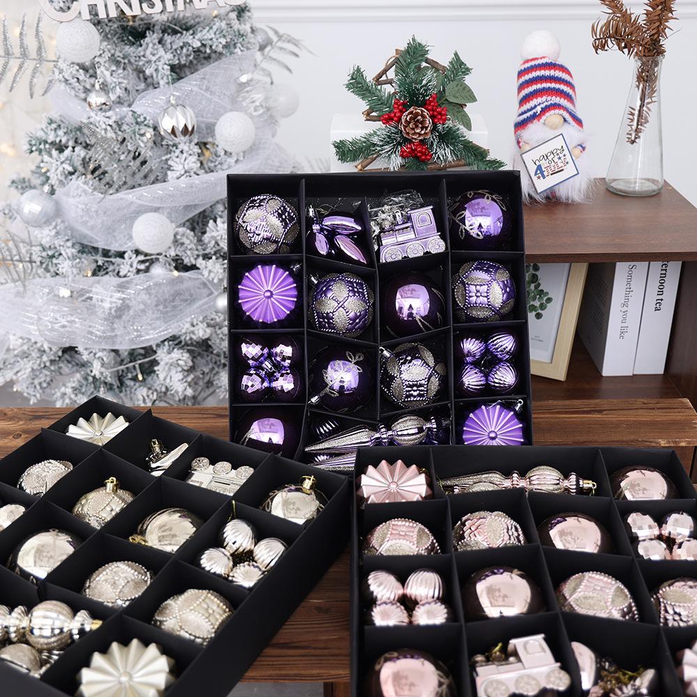 Multi-Color Irregular Shaped Christmas Ball Set - Light Luxury Tree Ornaments