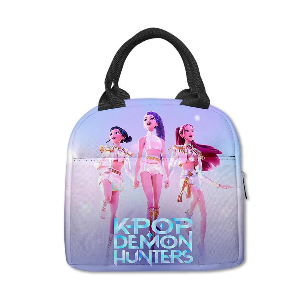 Demon Hunter Girl Group Peripheral Lunch Bag, Cartoon Printing Waterproof And Wear-Resistant, Student Office Worker Thermal Insulation Lunch Box Bag
