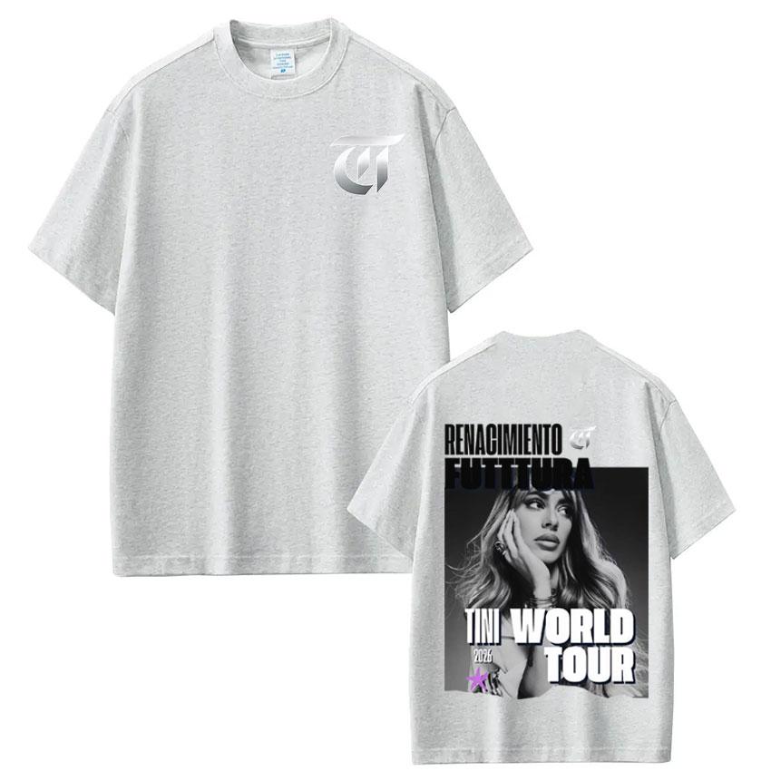 Singer TINI STOESSEL Futtura Album 2026 Tour Tees Men Women Vintage Tshirt Pure Cotton Tshirts Streetwear Fan Gifts Tops