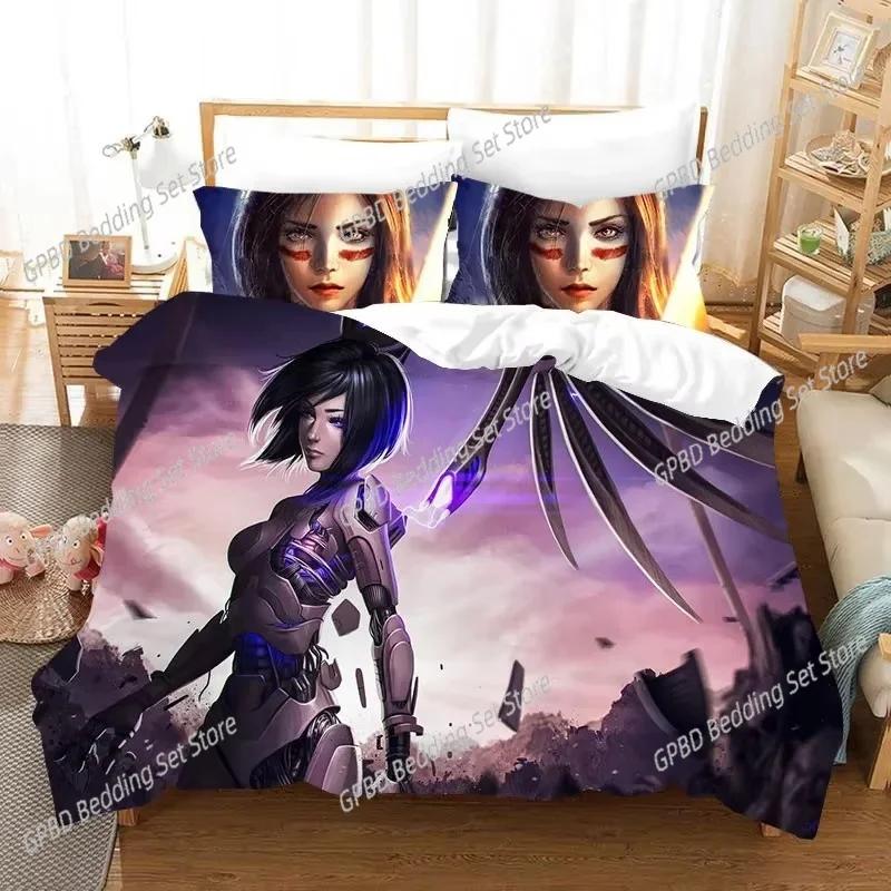 Comforter 3D Movie Alita Pattern Bedding Set For Bedroom Soft Modern S Comefortable Kids And