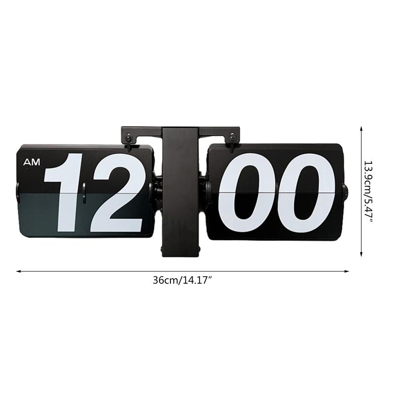 Flip Desk Clock Auto Flip Wall Mount Clock Battery Powered Large Numbers for Ideal Decoration for Home Office School Hotel Gifts