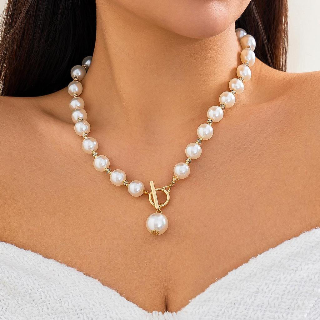 Cross-border Imitation Pearl Beaded Necklace Set: European & American Cold Style