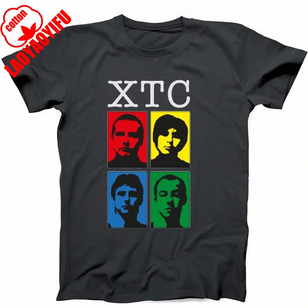 XTC Drums and Wires New Wave Rock Music Gift Black T Shirt Fashionable and Casual Combed Cotton Short Sleeved Round Neck T-shirt