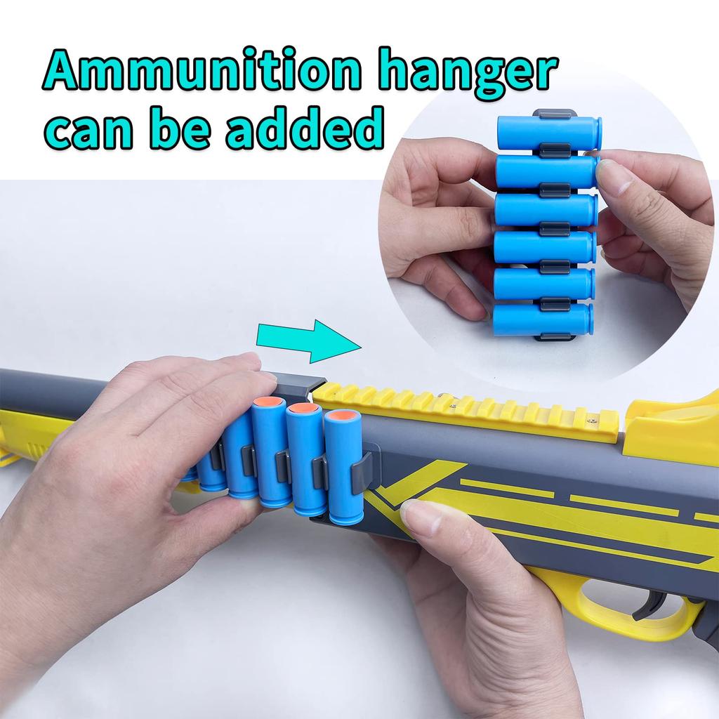 AGM MASTECH Toy Shotgun, Soft Bullet Shooting Gun, Blaster Gun with 20 Cartridges and 40 Darts (Blue)