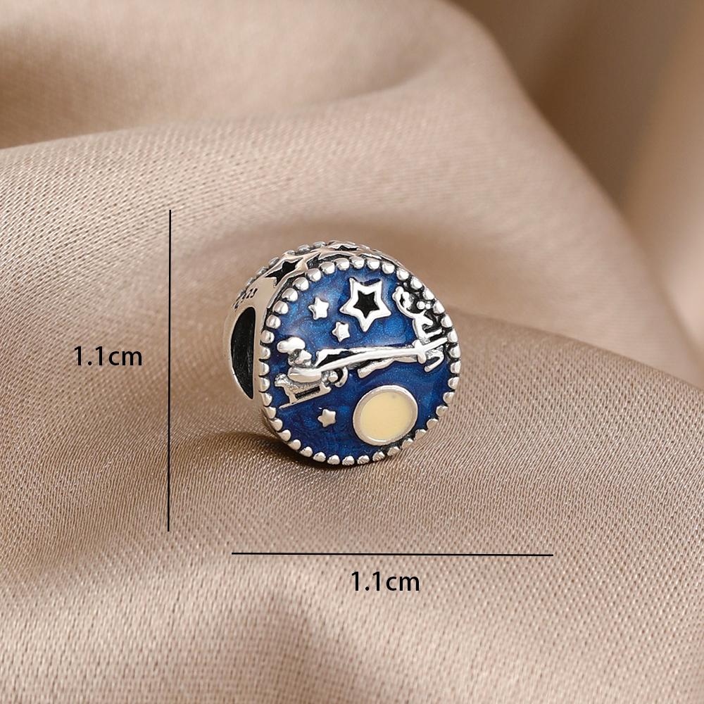 Blue 925 Silver Dolphin Octopus Turtle Swallow Pendant Bead, Suitable for European Bracelet DIY Women's Jewelry Accessories