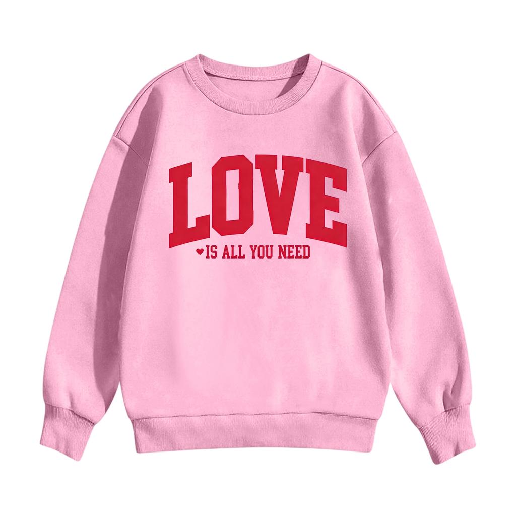 Kinder Freizeit Rundhals Bedruckter Pullover Langarm Kapuzen-Sweatshirt Oberteil