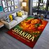 Music Artist Area Rug, Shakira Rhythm Never Lies Tropical Palm Dancer Guitar Print, Latin Music Fan Decor, Non-Slip Mat
