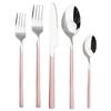 5Pcs Dinnerware Set Stainless Steel Tableware Set Knife Fork Spoon Dinner Set Black Gold Cutlery Set Kitchen Service for 6
