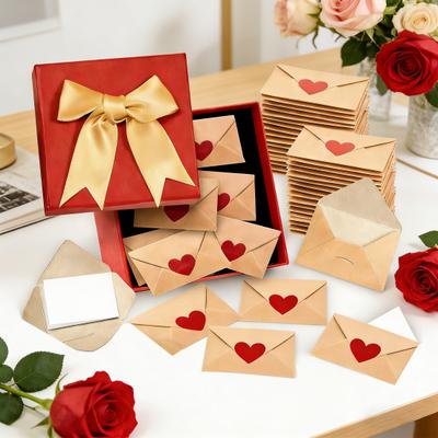 30/60 Stück Mini-Liebesbotschaften DIY Kleine Karten Herz-Aufkleber Liebesbotschaft mit Umschlägen Valentinstag Romantisch