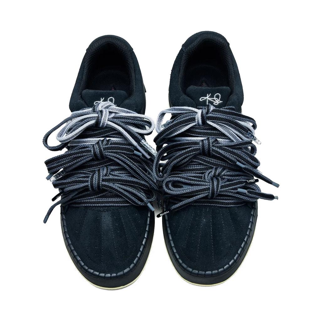 Anta Kyrie Style Hélà Black Original Version Multi-Lace Fashion Trend Shock Absorption Wear-Resistant Basic Black Low-Top Skate Shoes 112611804S-4