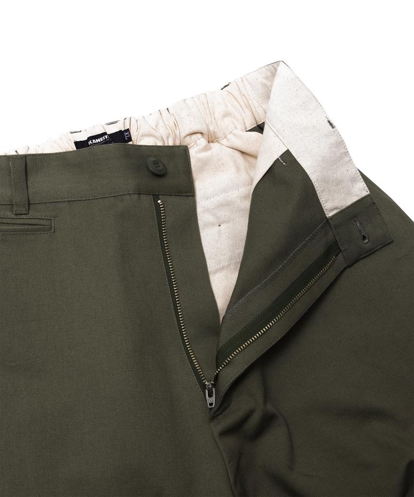 Kaneitei Wide Chino Trousers (Olive Drab)