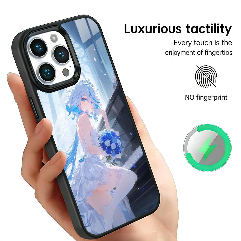 F-Furina G-Genshin I-Impact Phone Case For IPhone17 16 15 14 13 12 11 Plus Pro Max Plus Wireless Charger Cover Funda