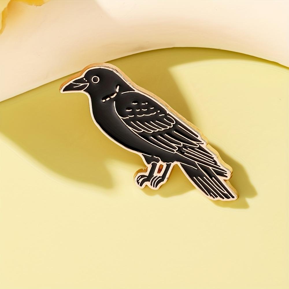 Raven Enamel Brooch, Fashion Decorative Brooch, Badge Pin, Apparel Accessories, Jewelry Gifts
