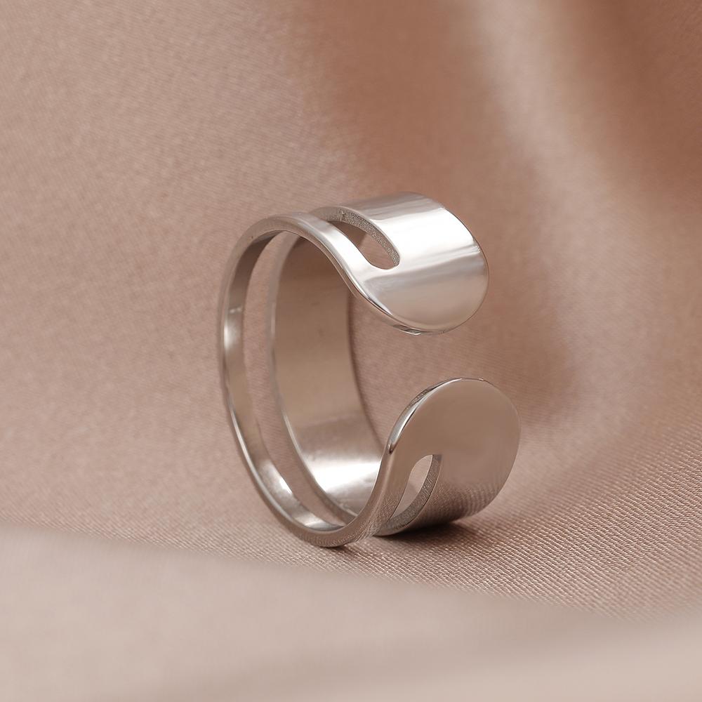 Stainless Steel Ring Vintage Daisies Flowers Open Fashion Ladies Couple Adjustable Rings For Women Zircon Aesthetic Girls Gifts