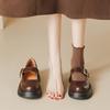 Thick-soled JK small leather shoes round head one-word buckle belt retro British style spring and summer new Mary Jane shallow mouth single shoes wome