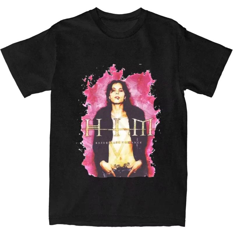 Him Band Ville Valo Heartagram Love Metal TShirt Summer Streetwear TShirts Trending Tshirt for Unisex Women ShortSleeved Tees