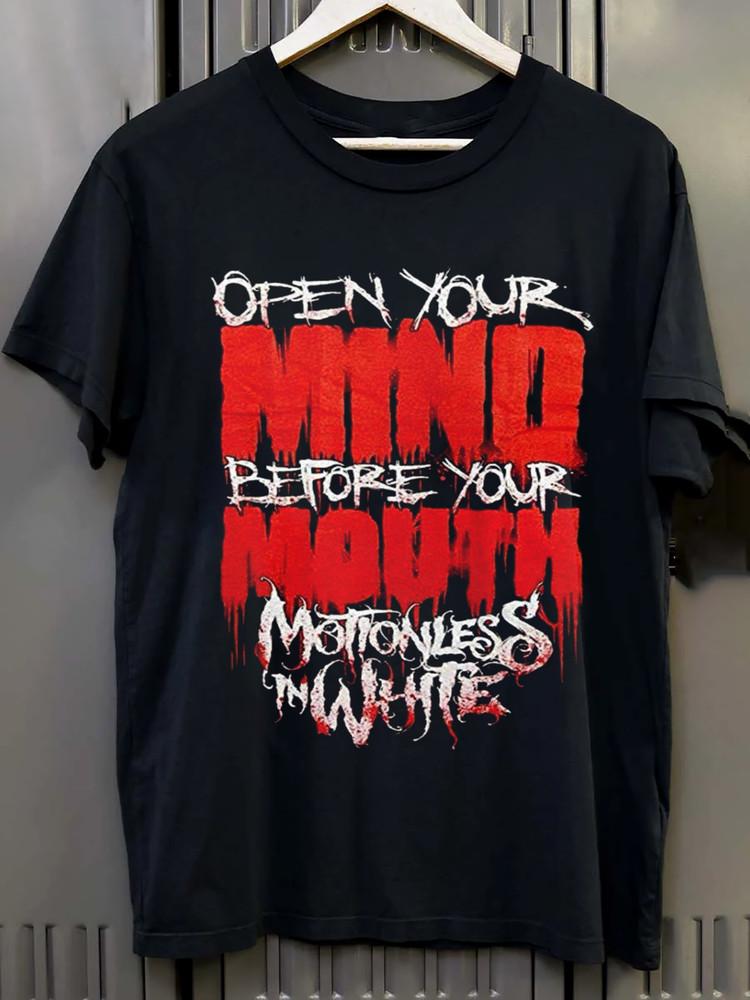 Motionless In White Футболка Черная Открой Свой Разум Все Размеры VC2036 Унисекс XXXXL