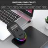Silent Cross-Platform Wireless Gaming Mouse with RGB & 3600dpi, Rechargeable, Three Modes