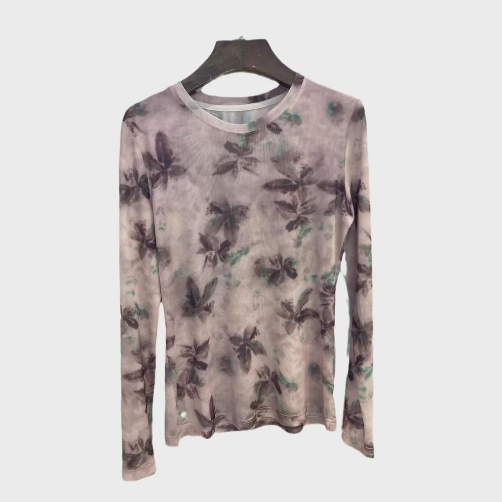 Włoski Styl Elegancka 2024 Letnia Artystyczna Rozmazana Niepillingująca Koszula Damska