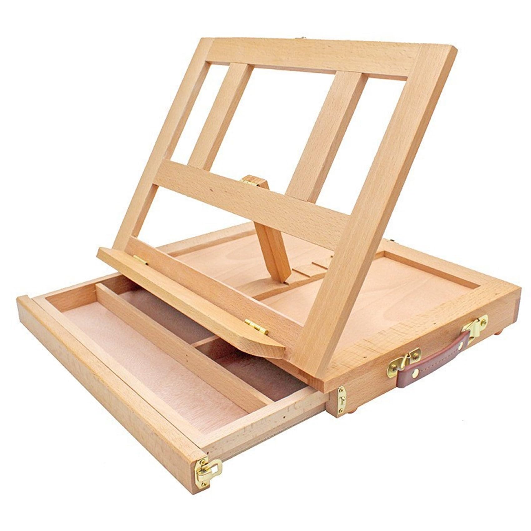 

NOELAMOUR Folding Wooden Tabletop Easel with Stand for Oil Paintings and Canvases