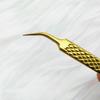 Gold Precision Eyelash Extension Tweezers: Feather Clamp, Dolphin Clamp, Blooming Tweezers
