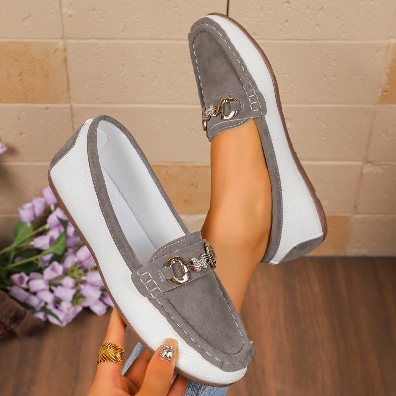 Fashion Plus Size 43 Women's Flat Loafers Spring Autumn New Fashion Color Matching Round Toe Slip on Comfort Casual Shoes Zapatos Mujer