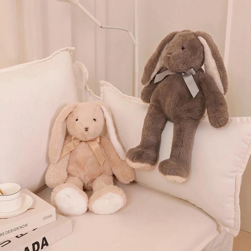 Easter Rabbit Plush Toys Soft Bunny Stuffed Animal Rabbit with Long Ear for Children Accompany Doll Birthday Gift Photo Props