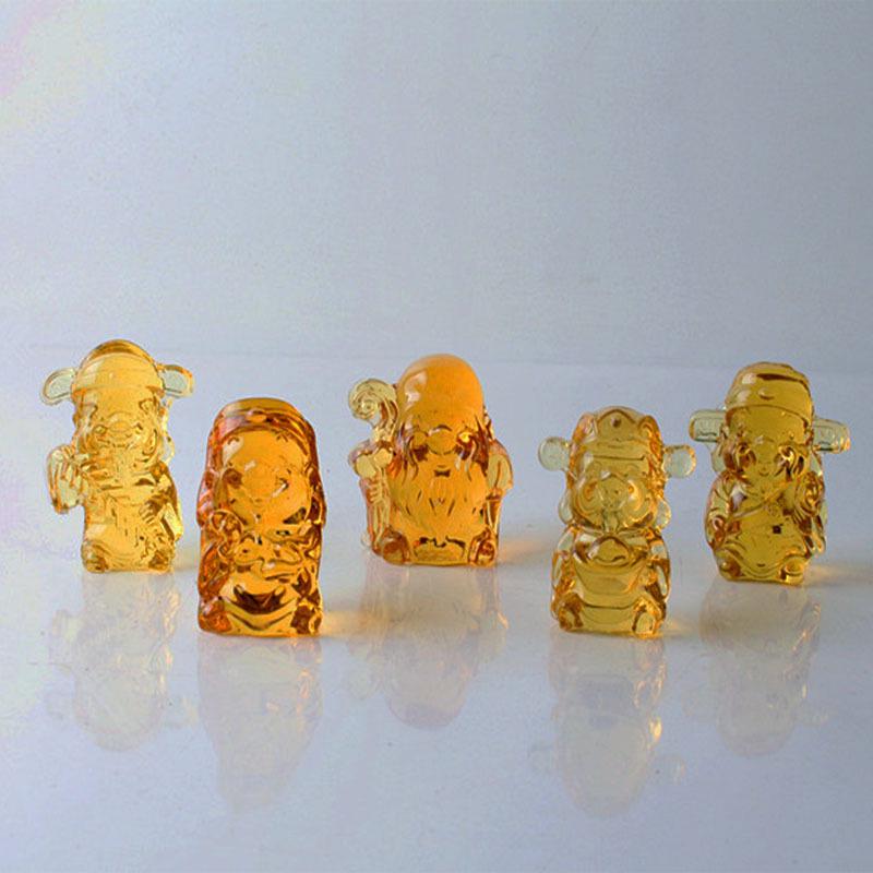 Yellow Crystal God of Wealth Ornament: Five-Way Glazed Decoration for Home or Gifts