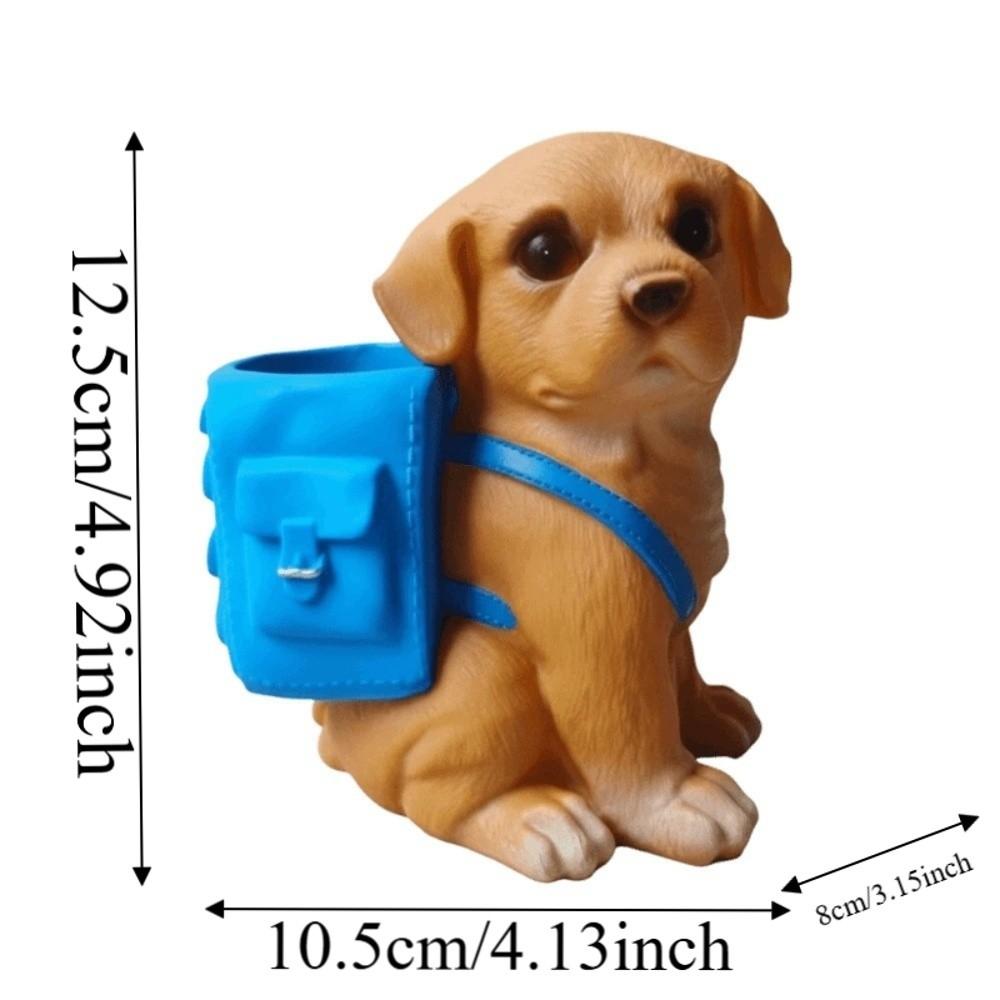 Waterproof Dog-Shaped Pencil Cup Resin Stationery Storage Box Makeup Brush Holder  Students