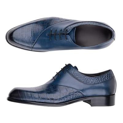 Fashion New Style Oxfords Men Shoes Top Layer Cowhide Leather Handmade Luxury Retro Blue Designer Business Office Wedding Male's Shoe CN