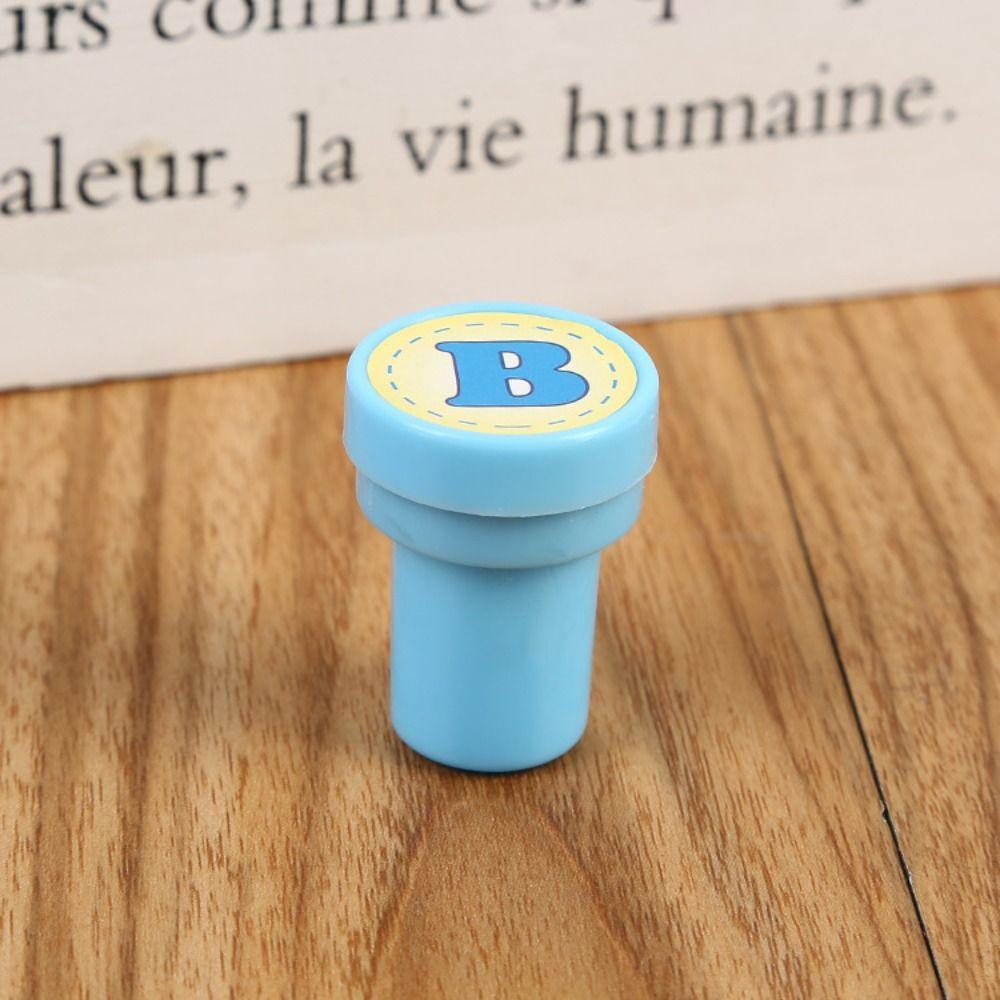 Cartoon Children Arithmetic Seal Number 26pcs Alphabets Letters Round Stamp   Kids/Children