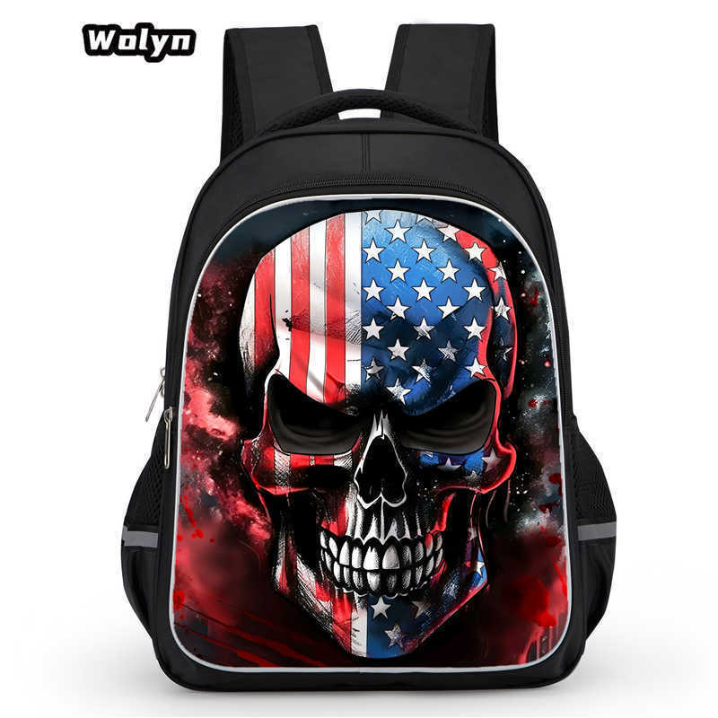 Skull Series Peripheral Animation Printing Backpack Student Bag Support