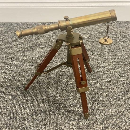 33 Cm Nautical Design Brass Spyglass Telescope With Wooden Tripod Marine Scope