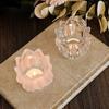 2PCS Vintage Glass Candle Holder Mini Candle Cup Elegant Candlestick Holder  Home Party