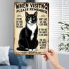 Retro Vintage Metal Cat Sign 20x30cm Wall Art Decor Animal Lover Gift