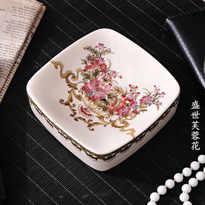 

Hair European creative ceramic decal soap box drain hole American Style bathroom soap box beauty salon soap holder