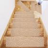Self-Adhesive Non-Slip Stair Treads Removable Gray Step Mat Washable Fabric Safety Pad with Non-Slip Backing for Wooden Stairs